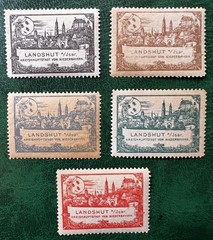 BAVARIA 1897 Rare Set of Landshut Poster Tourism Stamps MH Scarce Germany
