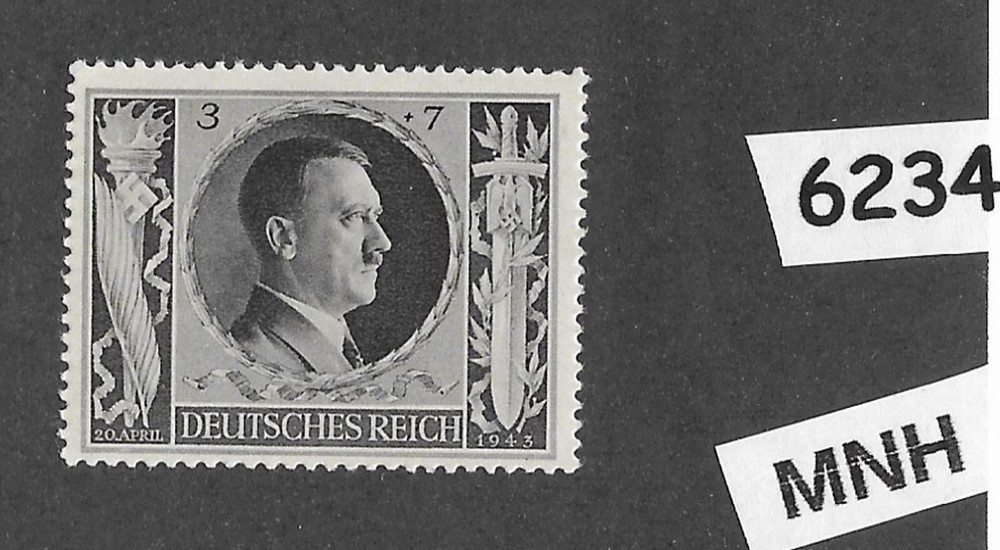 #6234 MNH Hitler stamp ScB231 / 1943 Birthday / WWII Germany / Third Reich