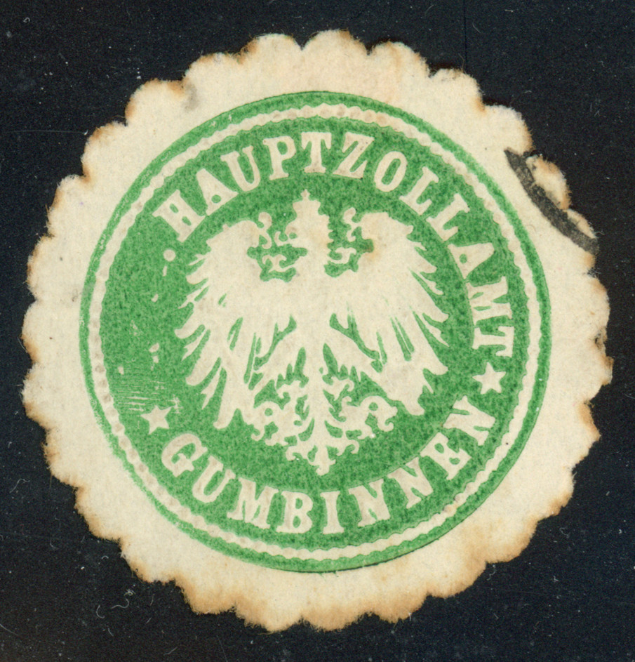 Prussia Germany Gumbinnen, (East Prussia) Gumbinnen Customs Office Siegelmarke