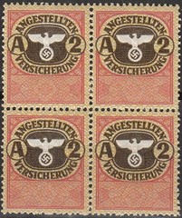 Stamp Germany Revenue Block WWII Fascism War Era Social Services Set MNH