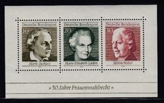WEST GERMANY Universal Women’s Suffrage MNH souvenir sheet
