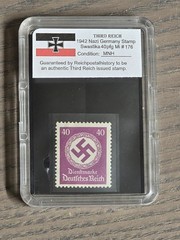 Third Reich WWII Nazi German Swastika NSDAP Stamp Collection w Hard Slab Case