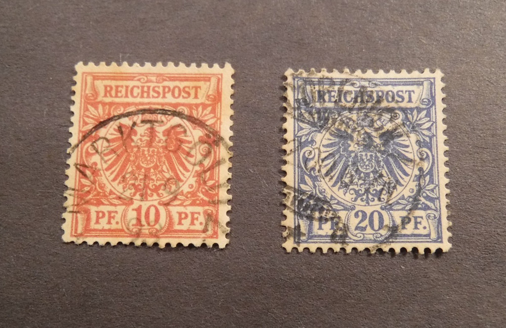 Scott#48 & 49, 1889-90, 10 & 20 pf. Reichspost, Used