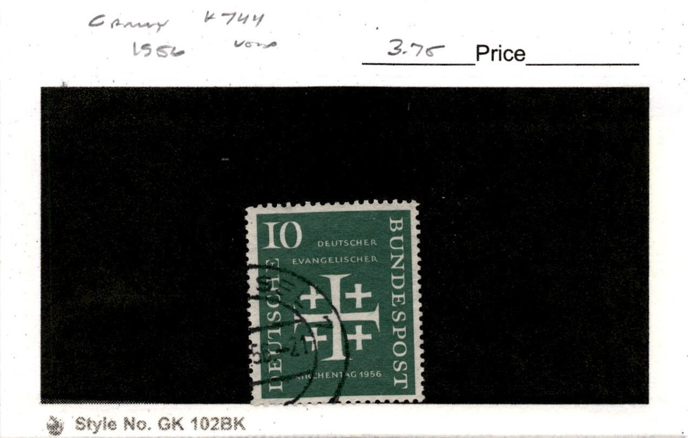 Germany, Postage Stamp, #744 Used, 1956 Protestant Symbol (AD)