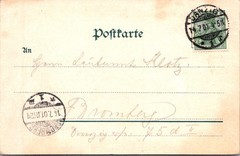 GERMANY 1901 DANZIG POSTAL HISTORY PICTORIAL POSTCARD ADDR BROMBERG CANC DANZIG