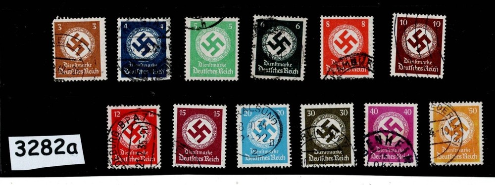 Stamp set Sc 080-091 Complete Used WWII official Swastika 1934 issues #3282a