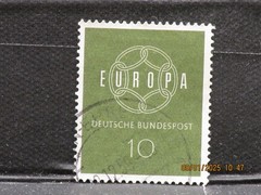 The listing:(1)1959 Deutsche CEPT Europa 10 Pf West German Postage Stamp-LH-ROP