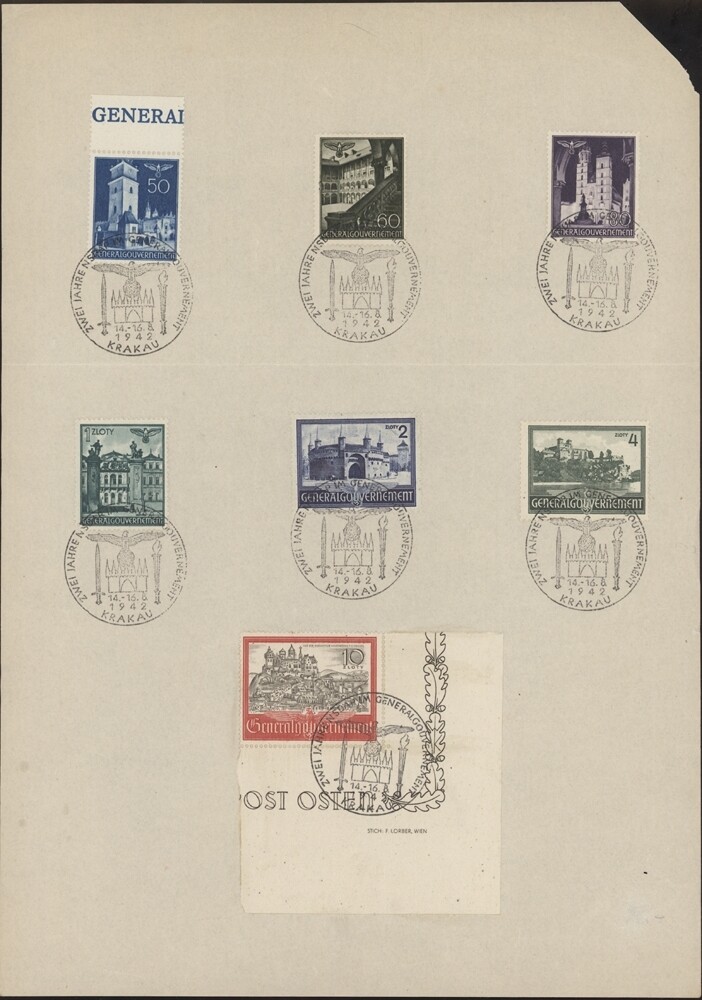 GENERAL GOUVERNEMENT, 1942. On Sheet Mi 48-51, 63-65, Krakau