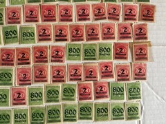 Lot of 242 German Empire Inflation Overprint Stamps Red Purple Green Mixed