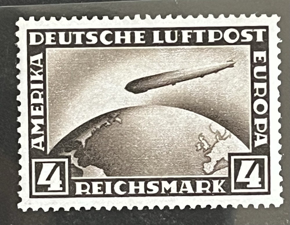 GERMANY – #C37 Zeppelin 4 Mark Mint Lightly Hinged – GEM!