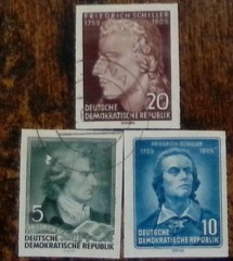 Deutsche Demokratische Republik Friedrich Schiller Stamps 20 10 5 Multi-Color