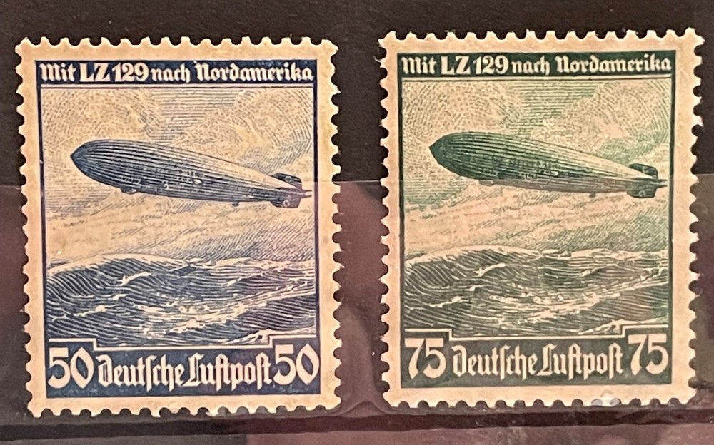 Germany 3rd Reich „ORIGINAL GUM“ Hindenburg 1936 Mi 606-7 * Sc C57-8 *MLH