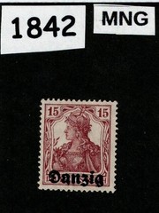 Mint MNG stamp Sc 03 Gdansk Danzig Overprint 1920 Germany post WWI #1842