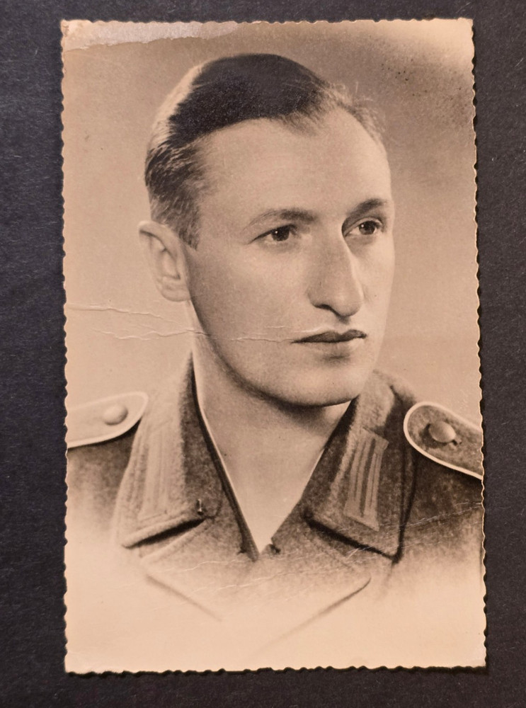Third Reich WW2 German Army Soldier Closeup Postcard Photo Portrait RPPC 1941