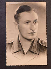 Third Reich WW2 German Army Soldier Closeup Postcard Photo Portrait RPPC 1941
