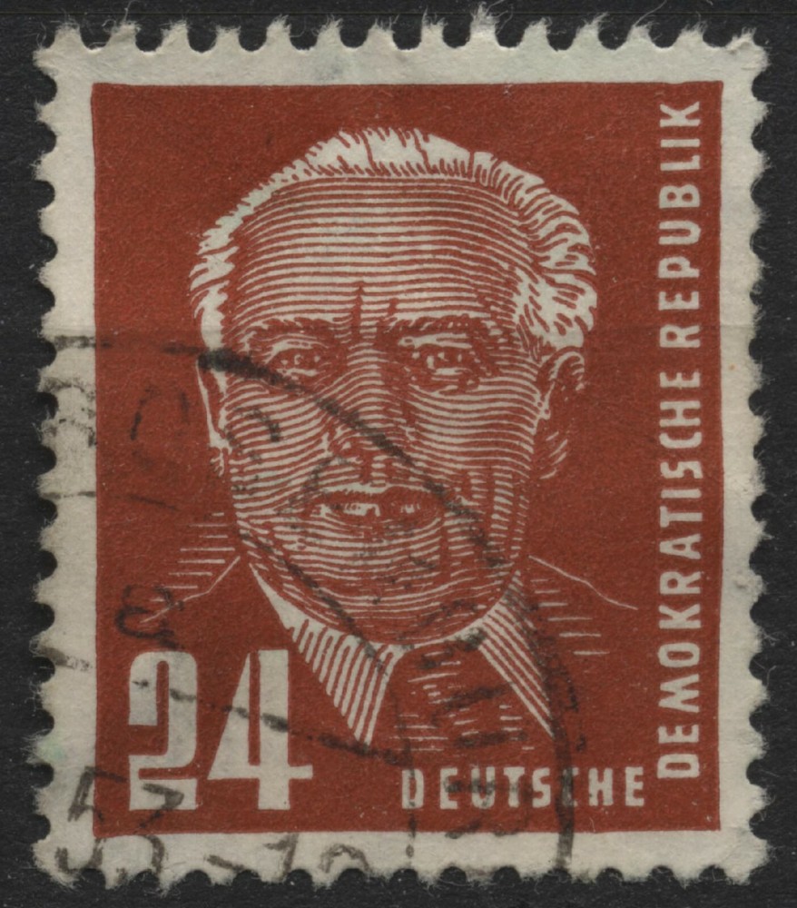 East Germany 1950 #55 24pf red brown Pres. Pleck wmk 292, used