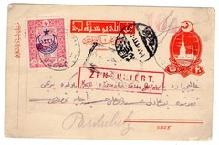 Turkey 1918 Censorship Card With Beetle Print (DA8907
