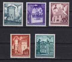 Poland Occupation WW2 1941 MNH Mi 66-70 Architecture of Cracow & Lublin.Eagle **