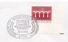 Germany 1984 Event Cover INFLA ’84 Soest Special Cancel #1416 Europa Stamp