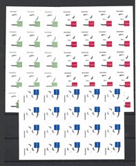 Germany ‚Cyphers‘ Complete Set 3 x 20 Sheets 2c, 3c, 8c Selfadhesive MNH !