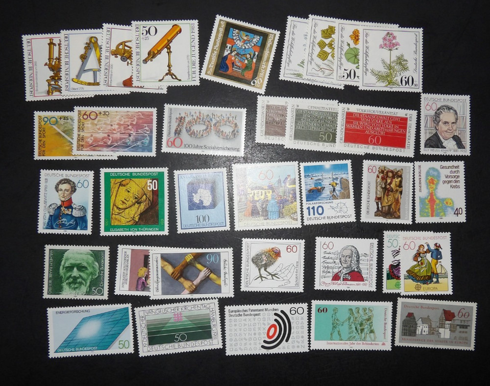 GERMANY 1981 COMMEMORATIVE SEMI-POSTAL STAMP YEAR SET/LOT OF 35 STAMPS MNH