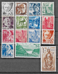 French zone of Occupation Rhineland 1947 Mi# 1-15 Full Set MNH **