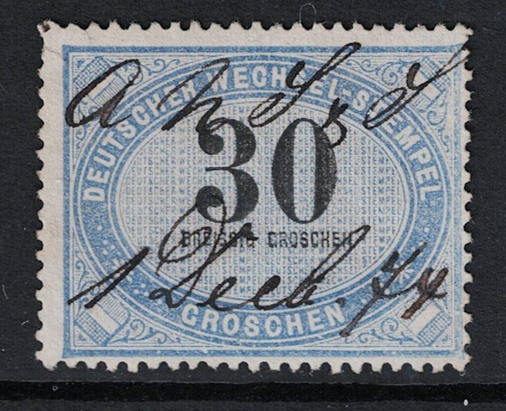 Germany 30g Blue Exchange Revenue Stamp Used – S25720