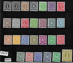 MNH stamp set Large Numeral Sc 530-556 Deutsche Post 1946 Germany #2117
