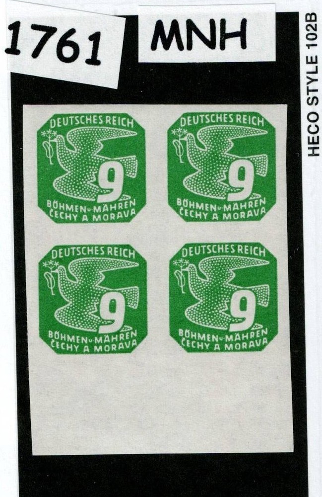 MNH stamp block Sc P14 Newspaper German Occupied Czechoslovakia WWII 1943 #1761