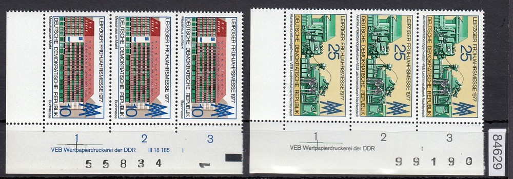 DDR 1977 Michel No. 2208+2209 DV FNr. I Corner Imprint Postfrisch