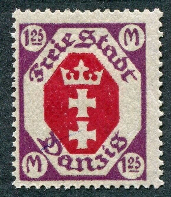 DANZIG 1922 1.25m red and purple SG78 mint MH FG a ##W4