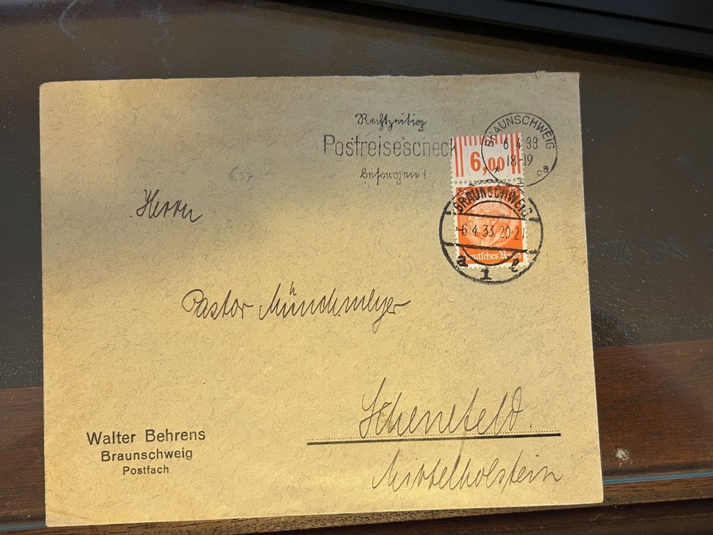 Germany Braunschweig Brunswick 12pf Postage Cover April 6, 1933
