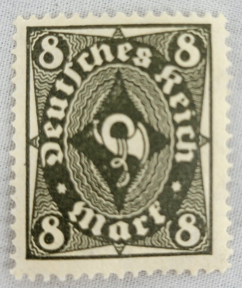 GERMANY ~ Deutrches Reich ~ Green Stamp 8 Mark ~ Posted ~ c.1922 ~ B195
