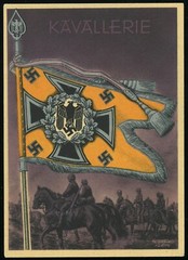Cavalry Wehrmacht Flag Card SA Sports Medal Special Postmark 1942 WWII Germany