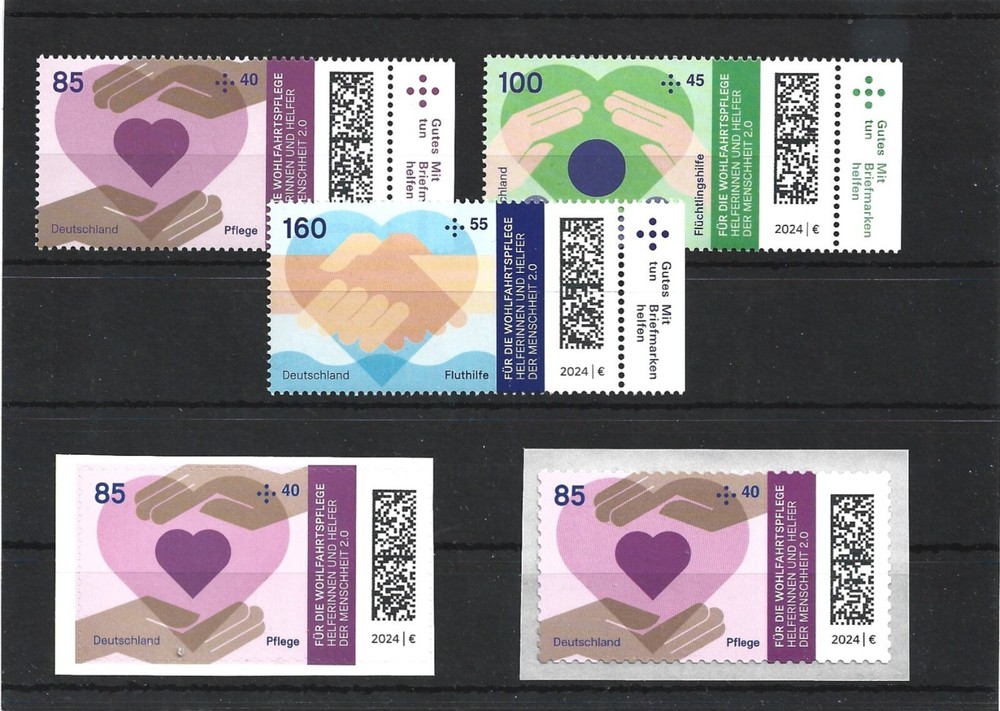 Germany 2024 Helpers of humanity 2.0 All forms regular and selfadh Stamps MNH
