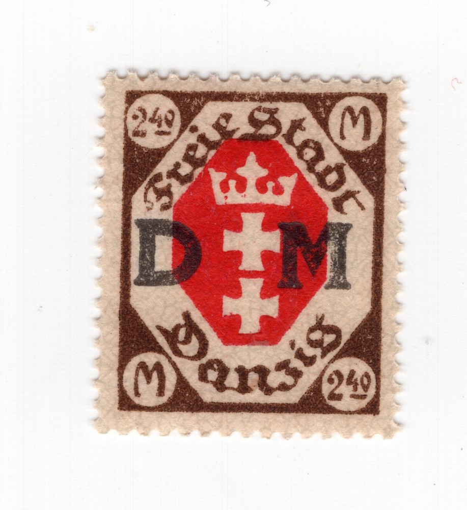 GERMANY DANZIG 1921 SCARCE OFFICIAL SCOTT O20 MICHEL D19 PERFECT MNH