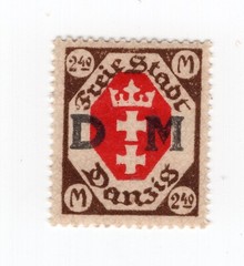 GERMANY DANZIG 1921 SCARCE OFFICIAL SCOTT O20 MICHEL D19 PERFECT MNH