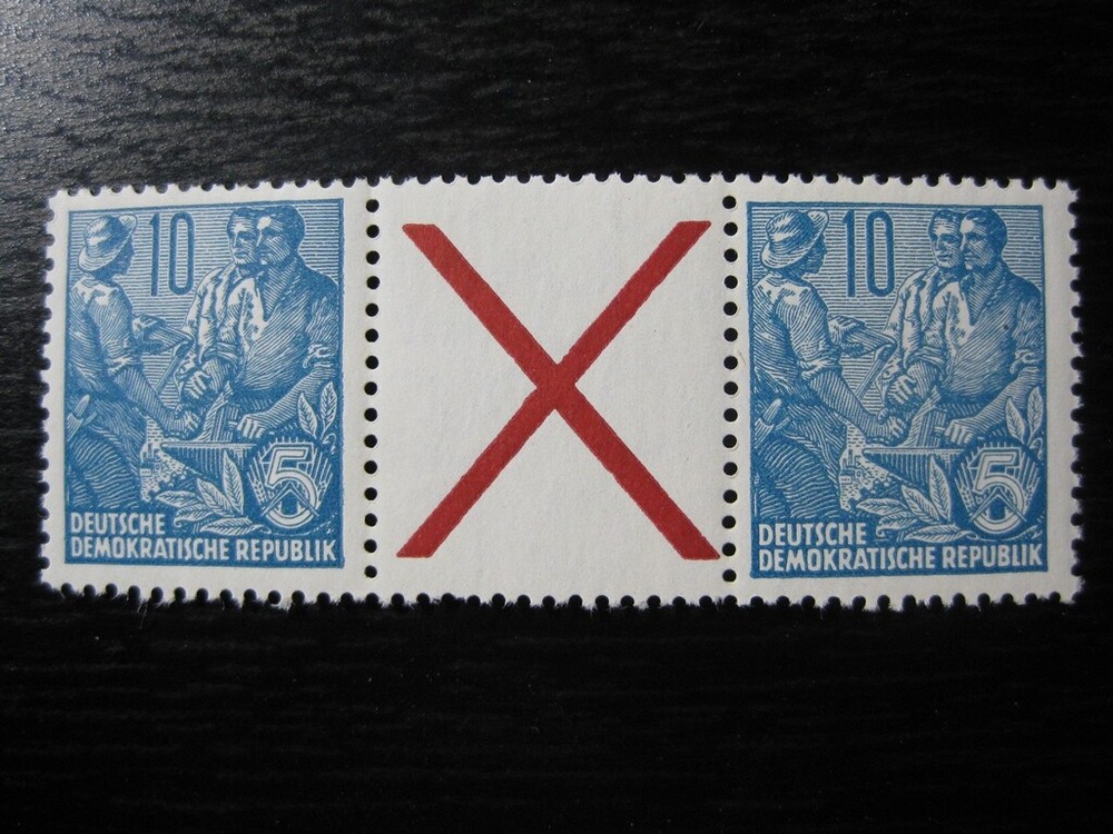 DDR EAST GERMANY Mi. #WZ2 mint MNH stamp strip! CV $16.75