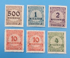 Germany / Weimar Deutsches Reich Hyperinflation OVP Surcharged Stamp Lot 1923 MH