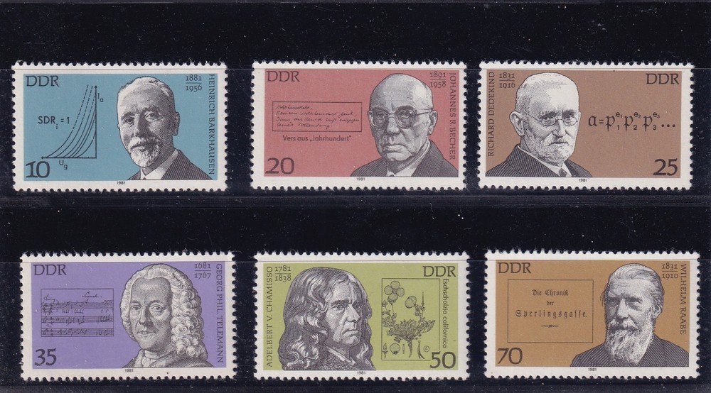 DDR MNH ** 2603-8 Scott 2179-04 Historical figures