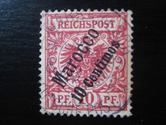 MOROCCO GERMAN OFFICES COLONY Mi. #3 scarce used stamp! CV $14.50
