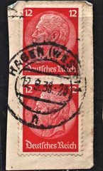 Historic pair of 12 GR Red “ Paul Von Hindenburg in the medallion “ Germany 1933