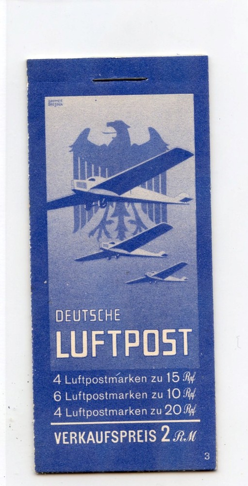 GERMANY, UNEXPLODED BOOKLET MI8 20.1 **VF NH 1931 AIRMAIL BOOKLET, CHOICE $1800