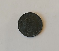 Later Period 4 Item 3rd Reich Small Denomination Coin Set And Stamp