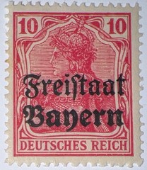 Travelstamps: Germany Bayern Overprint Stamps Sc#180 10pf Mint Watermarked MOGH