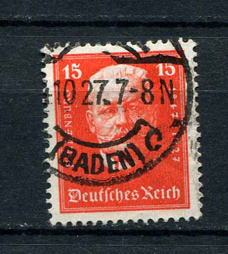 German Reich : Michel 404 – Scott B 20 – 15 Pfennig Hindenburg stamp 1927 – used