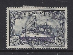 German colonies 1900 CAMEROUN 3 Mark Yacht issue used, BONABERI $ 164.00
