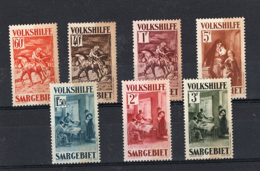 SAAR, YV # 148/154, COMPLETE SET, TONALIZED GUM, MNH