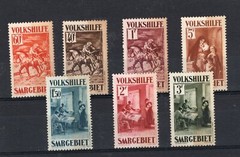 SAAR, YV # 148/154, COMPLETE SET, TONALIZED GUM, MNH