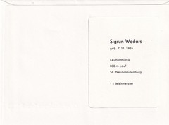 SA18j Germany DDR 1988 OG Seoul Original Signed Cover – Athletics, Sigrun Wodars
